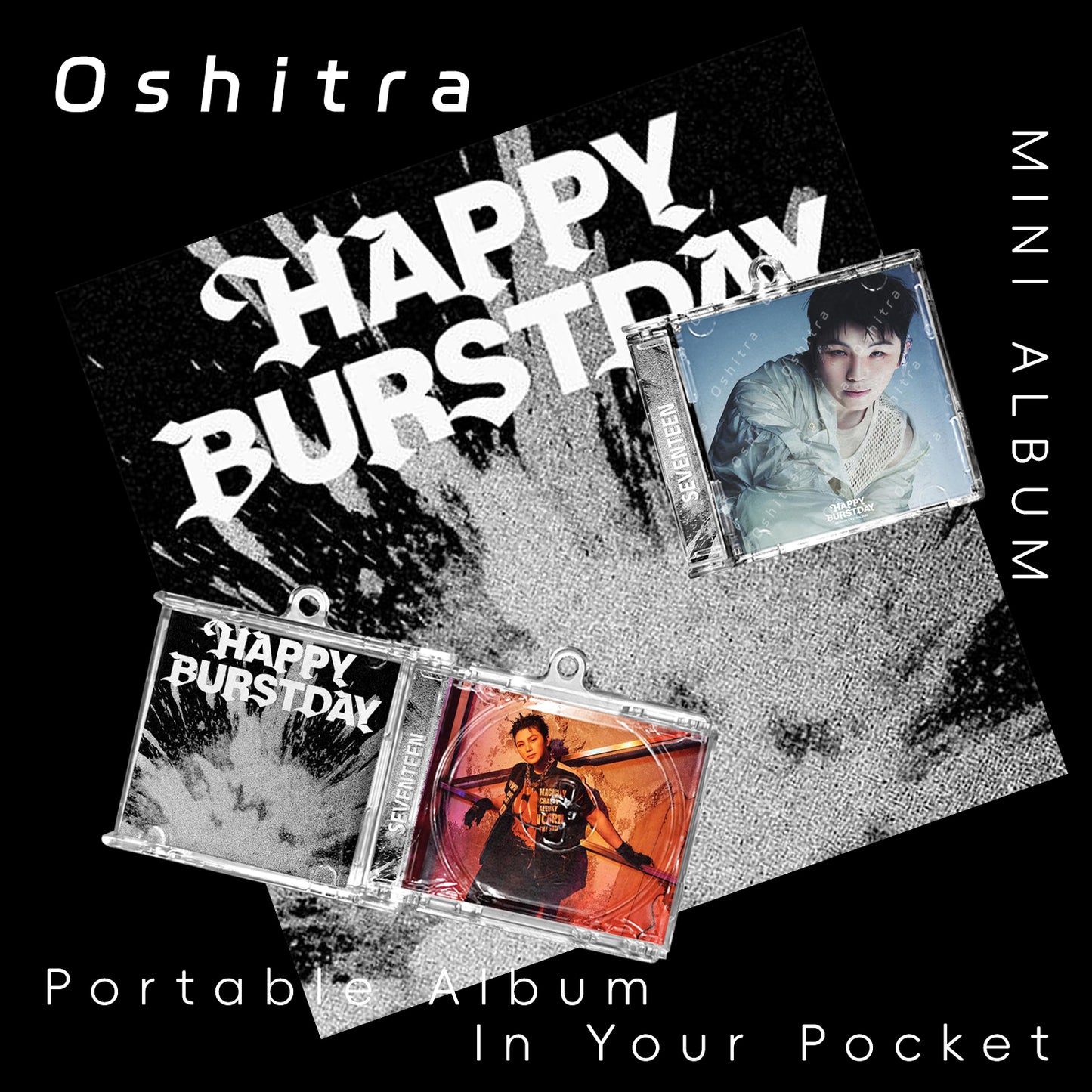 Seventeen「HAPPYBURSTDAY」Mini Album NFCミニアルバムキーホルダー スマホタッチで音楽再生 推し活グッズ