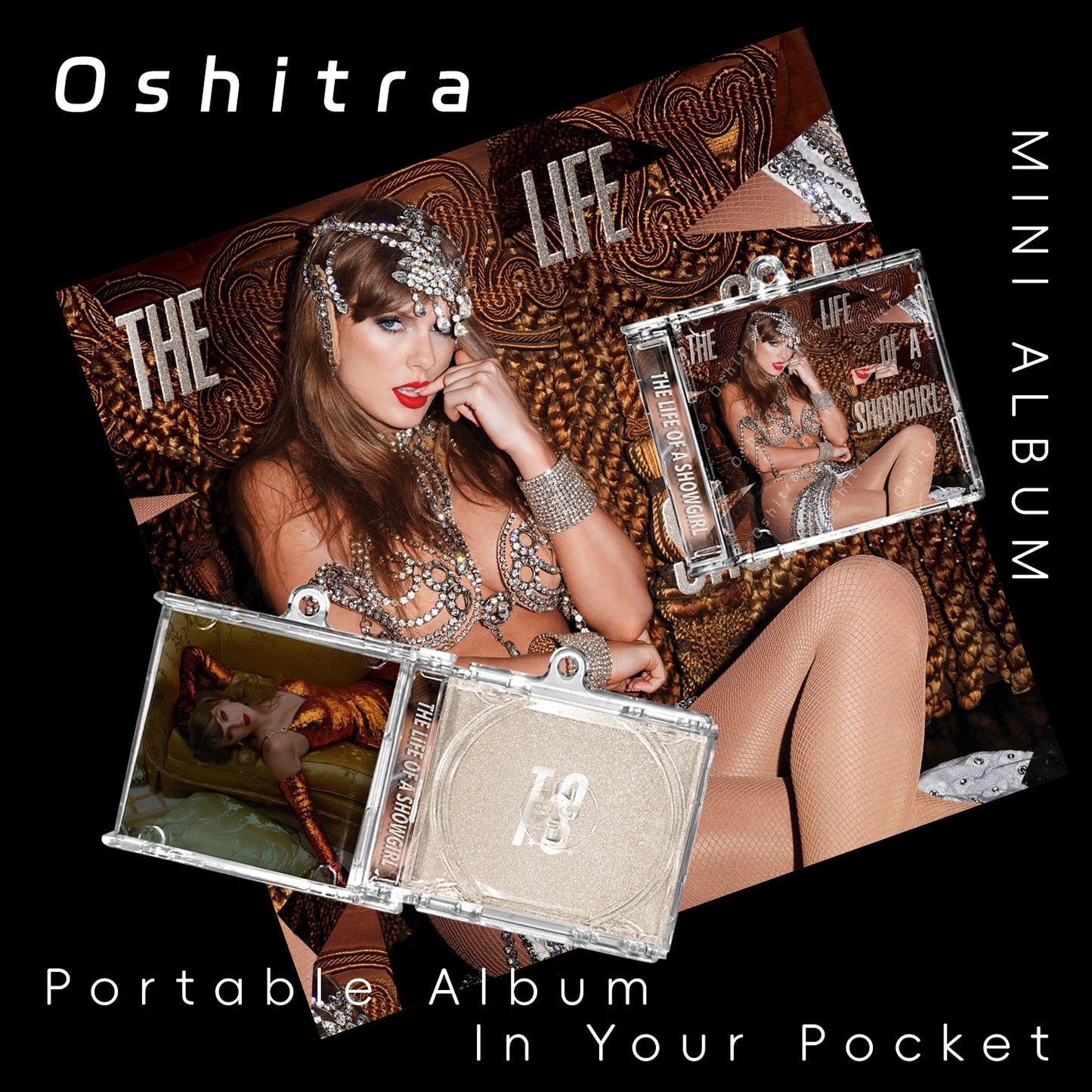 TaylorSwift「The Life Of A Showgirl」Mini Album NFCミニアルバムキーホルダー スマホタッチで音楽再生 推し活グッズ