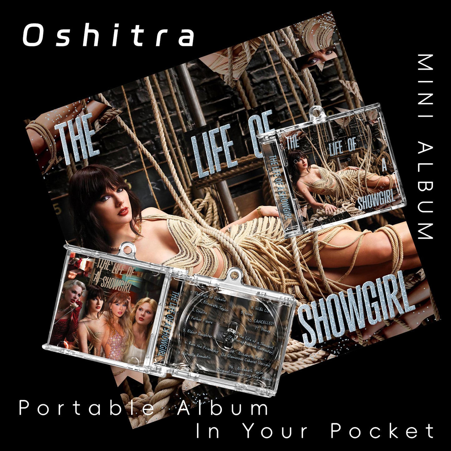 TaylorSwift「The Life Of A Showgirl」Mini Album NFCミニアルバムキーホルダー スマホタッチで音楽再生 推し活グッズ