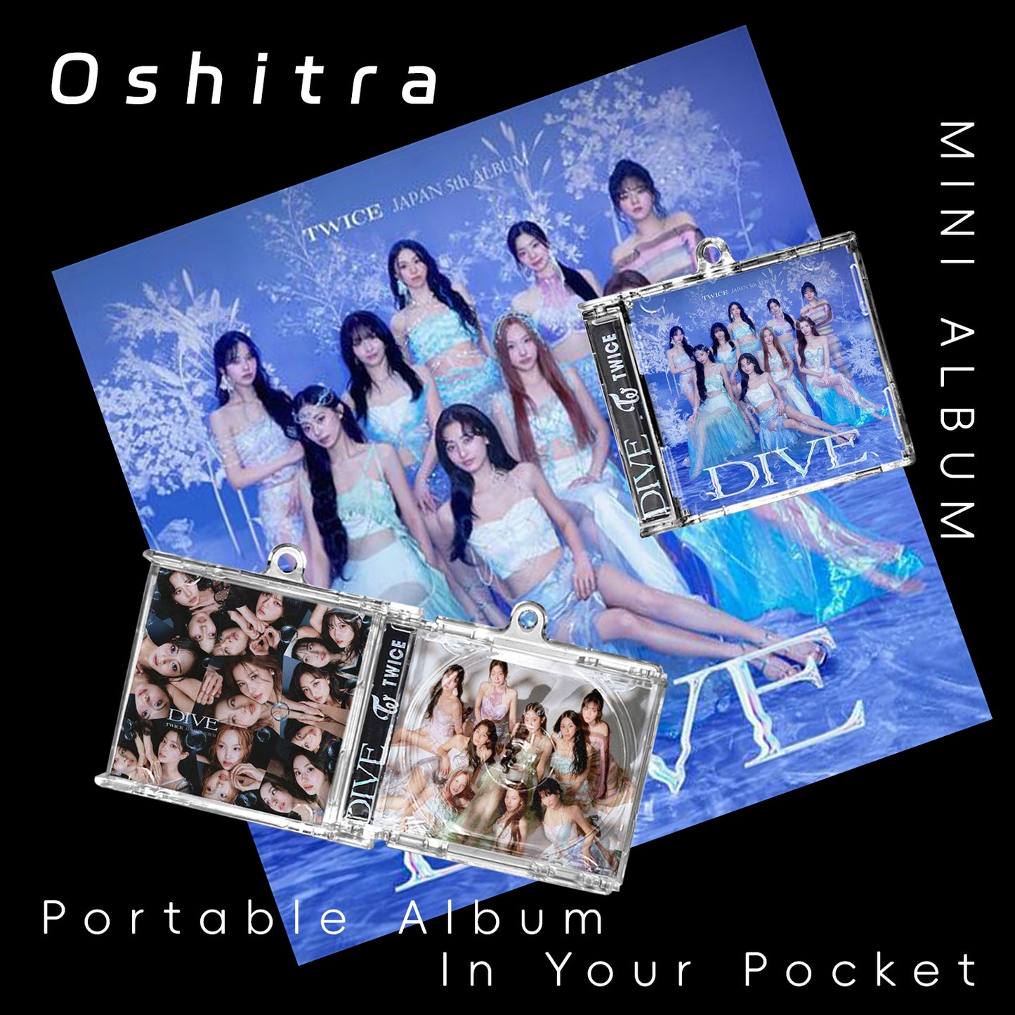 Twice「Dive」Mini Album NFCミニアルバムキーホルダー スマホタッチで音楽再生 推し活グッズ