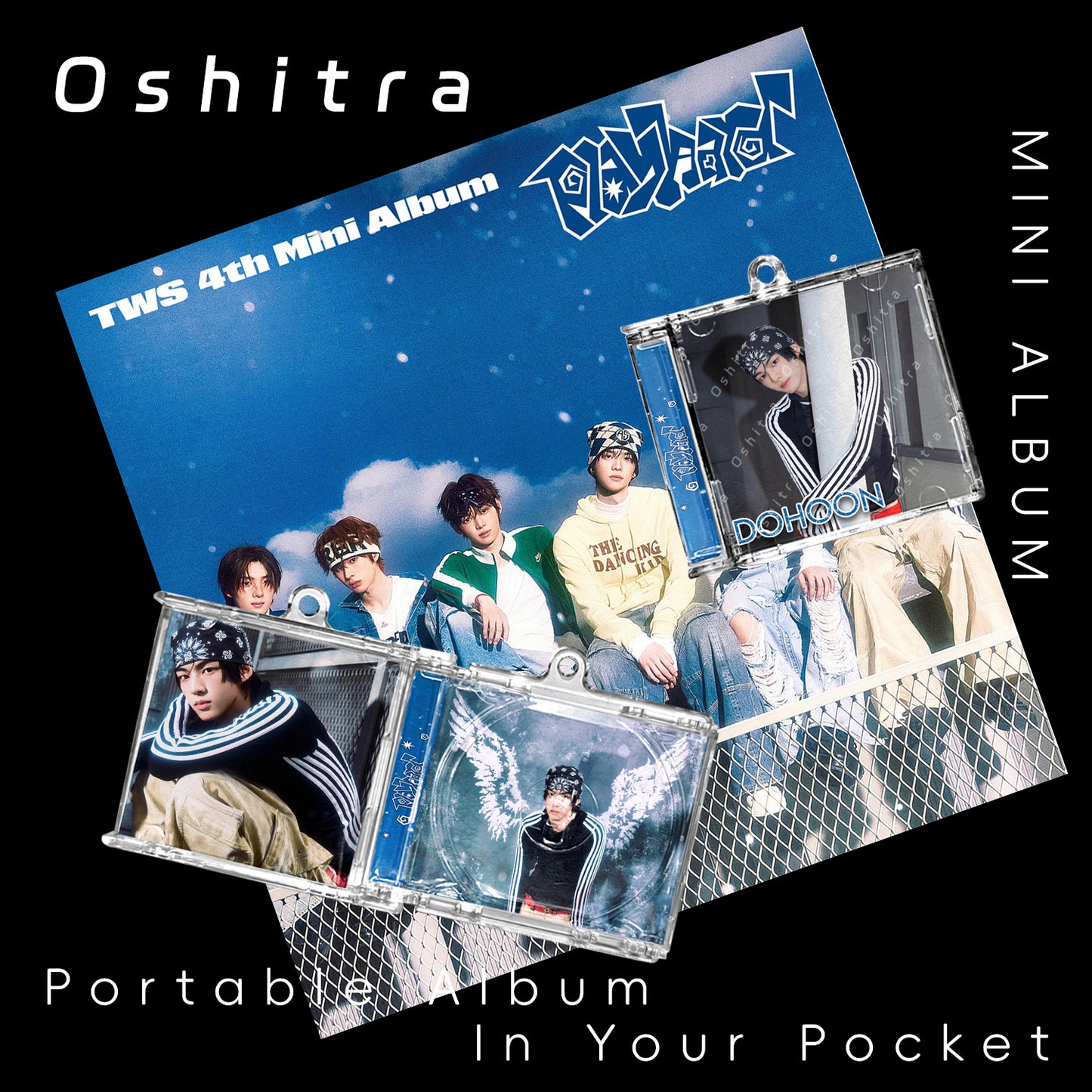 TWS「Playhard」Mini Album NFCミニアルバムキーホルダー スマホタッチで音楽再生 推し活グッズ
