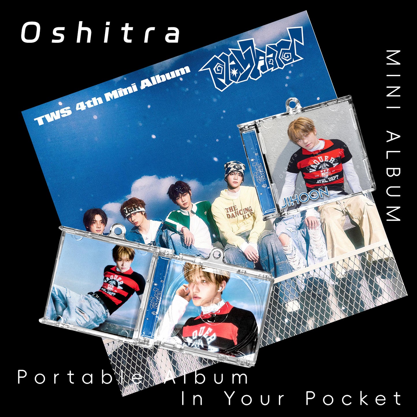 TWS「Playhard」Mini Album NFCミニアルバムキーホルダー スマホタッチで音楽再生 推し活グッズ