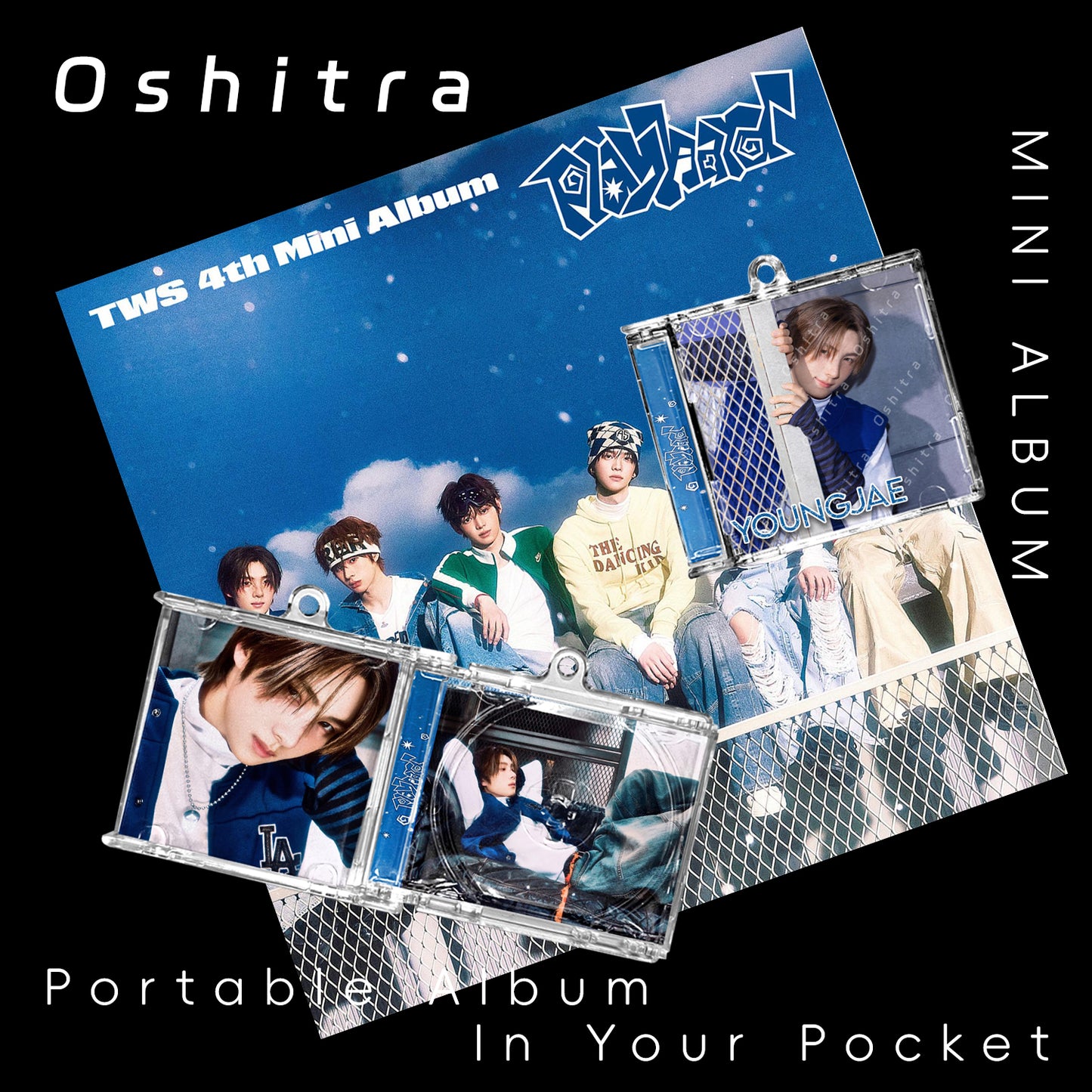 TWS「Playhard」Mini Album NFCミニアルバムキーホルダー スマホタッチで音楽再生 推し活グッズ