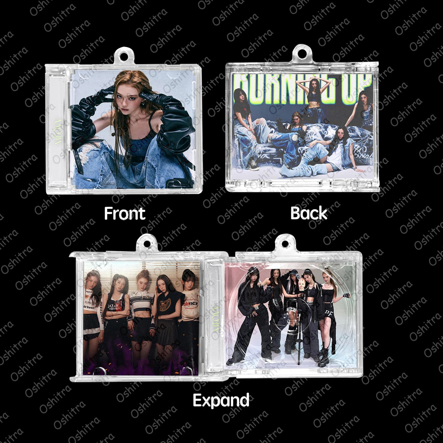 MEOVV「Burning Up」Mini Album NFCミニアルバムキーホルダー スマホタッチで音楽再生 推し活グッズ