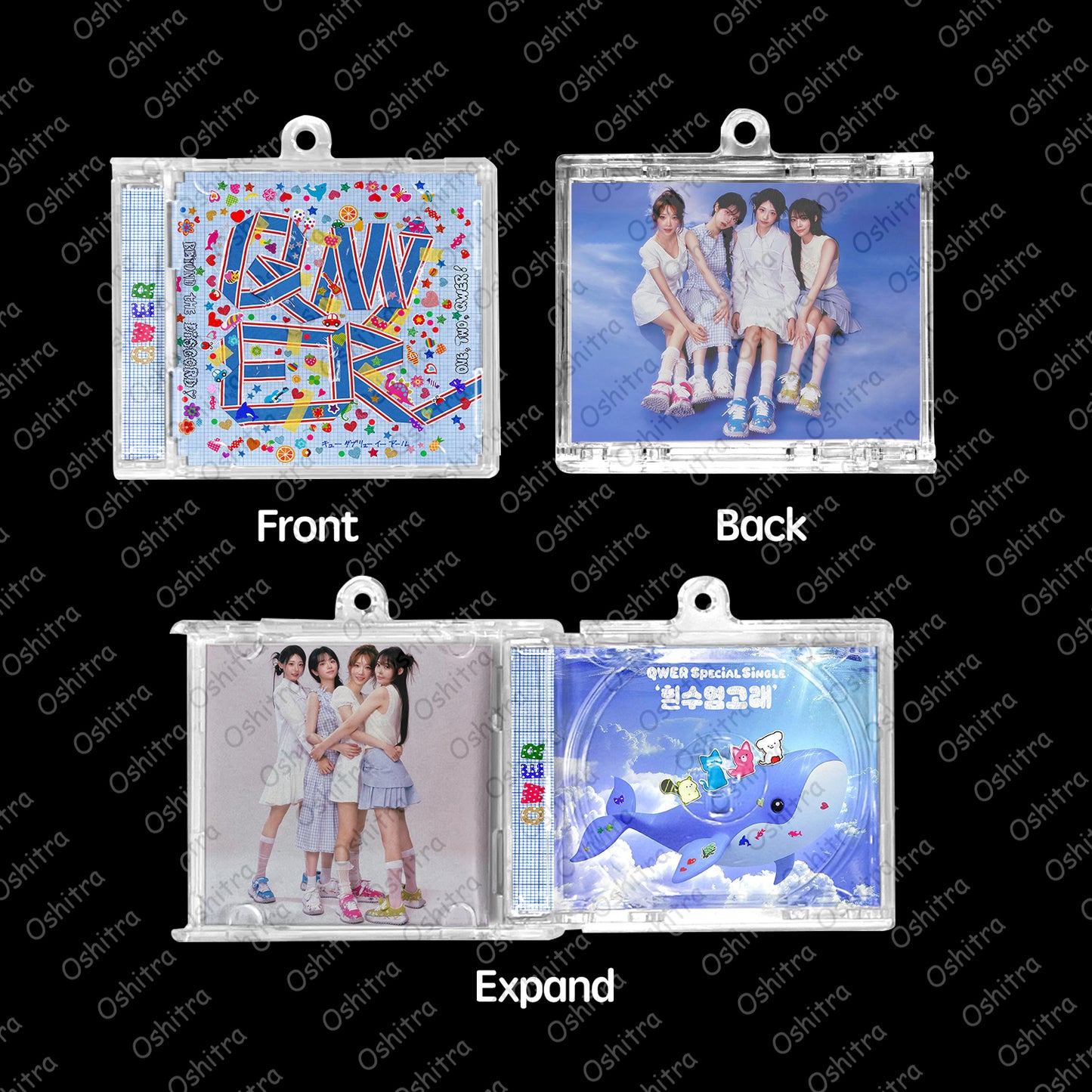 QWER「Blue Whale」Mini Album NFCミニアルバムキーホルダー スマホタッチで音楽再生 推し活グッズ